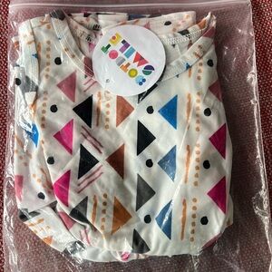 DotDot Smile NewWhite Triangle Kaleidoscope Cap Sleeve Twirl Dress